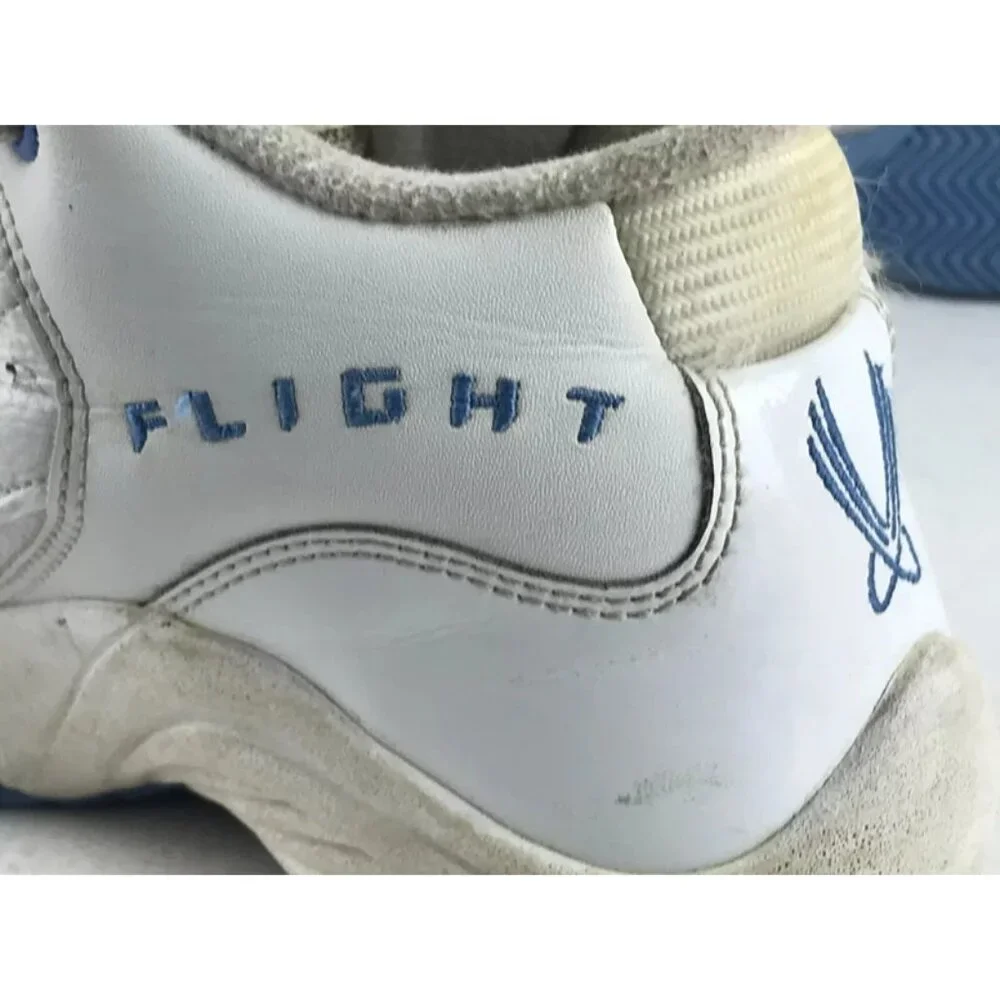 Nike Mens White Blue Flight Mid Top Lace Up‎ Sneaker Athletic Shoes Size US 7